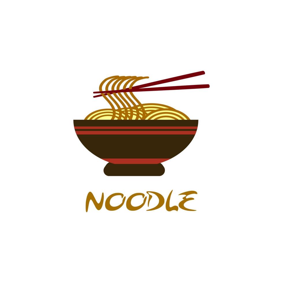 noodle and bowl illustration vector