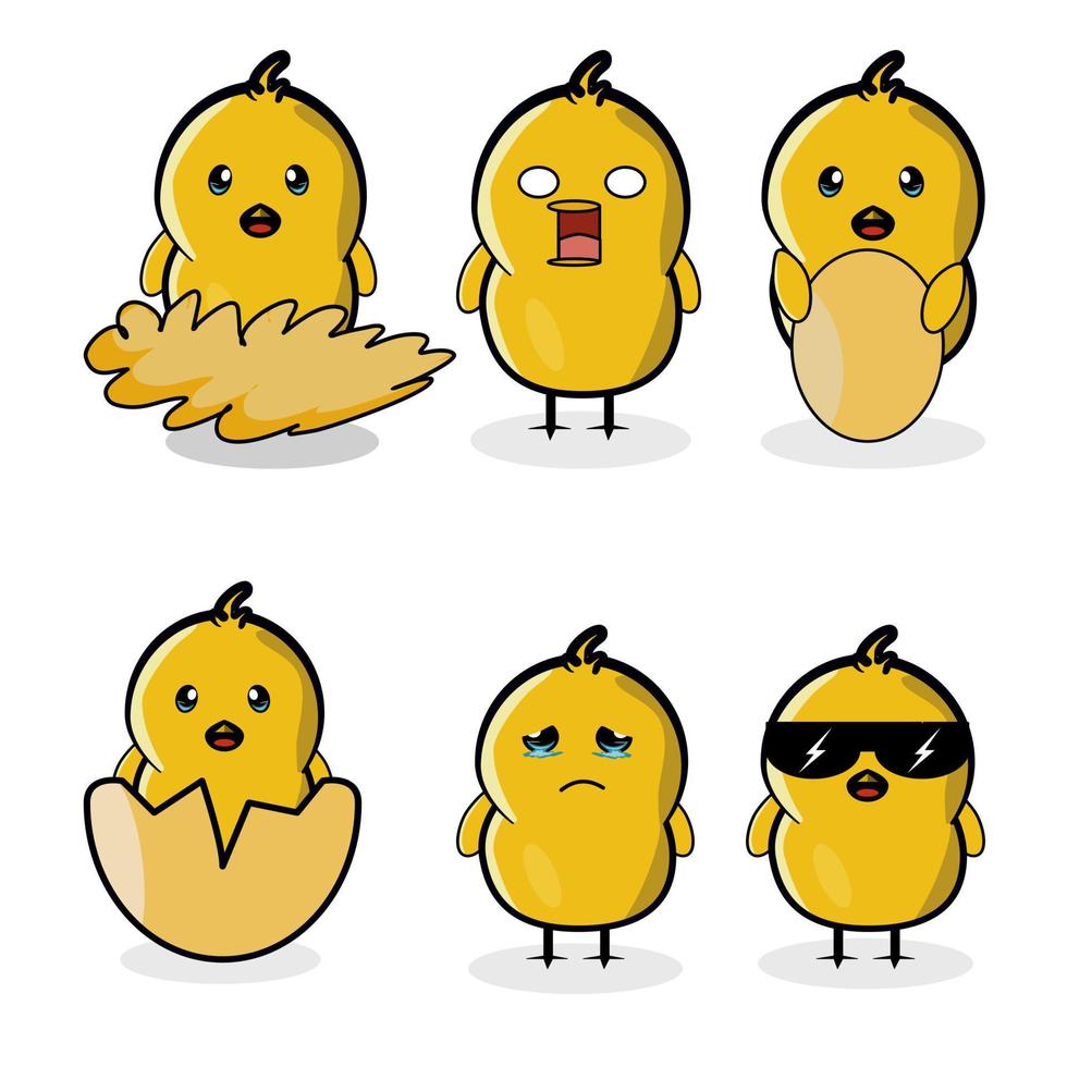 Cute  chick character vector