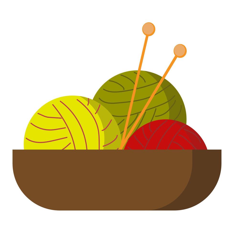 Basket with yarn vector