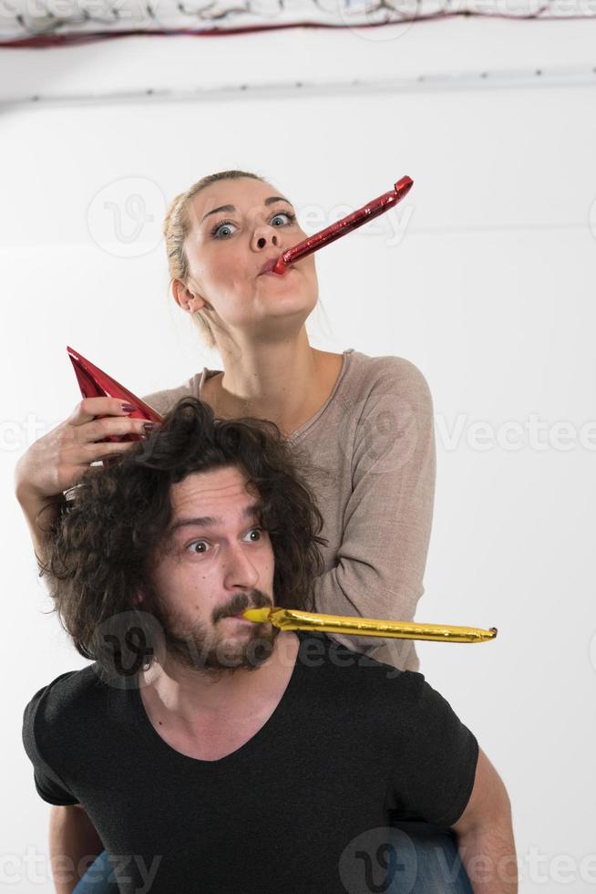 romantic couple celebrating photo