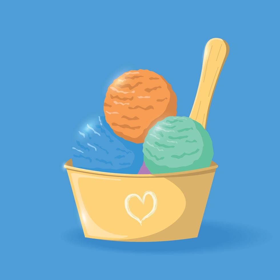 Colorful Eco Ice Cream in paper cup vector
