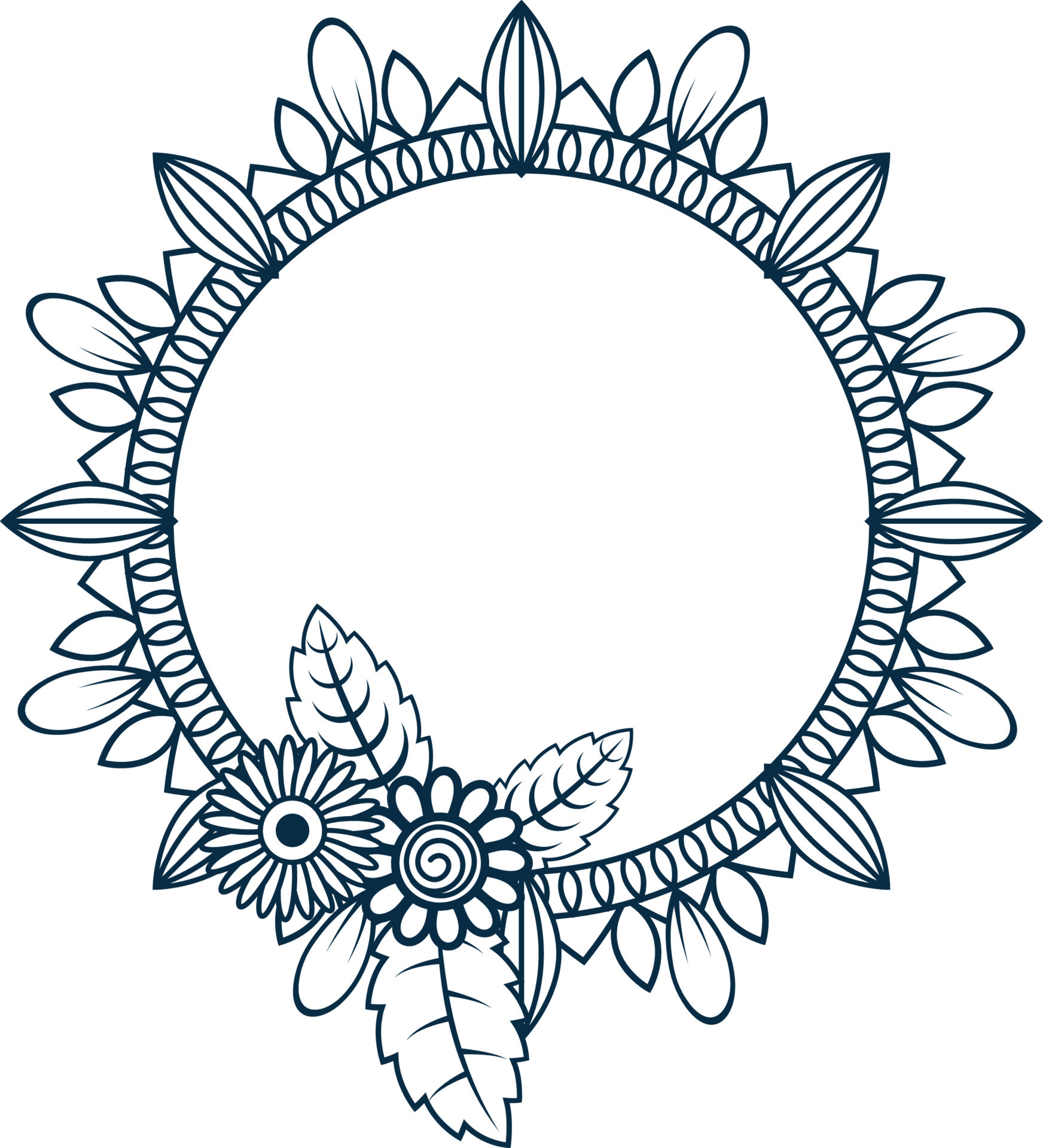 mandala circle frame coloring page, 11258088 Vector Art at Vecteezy