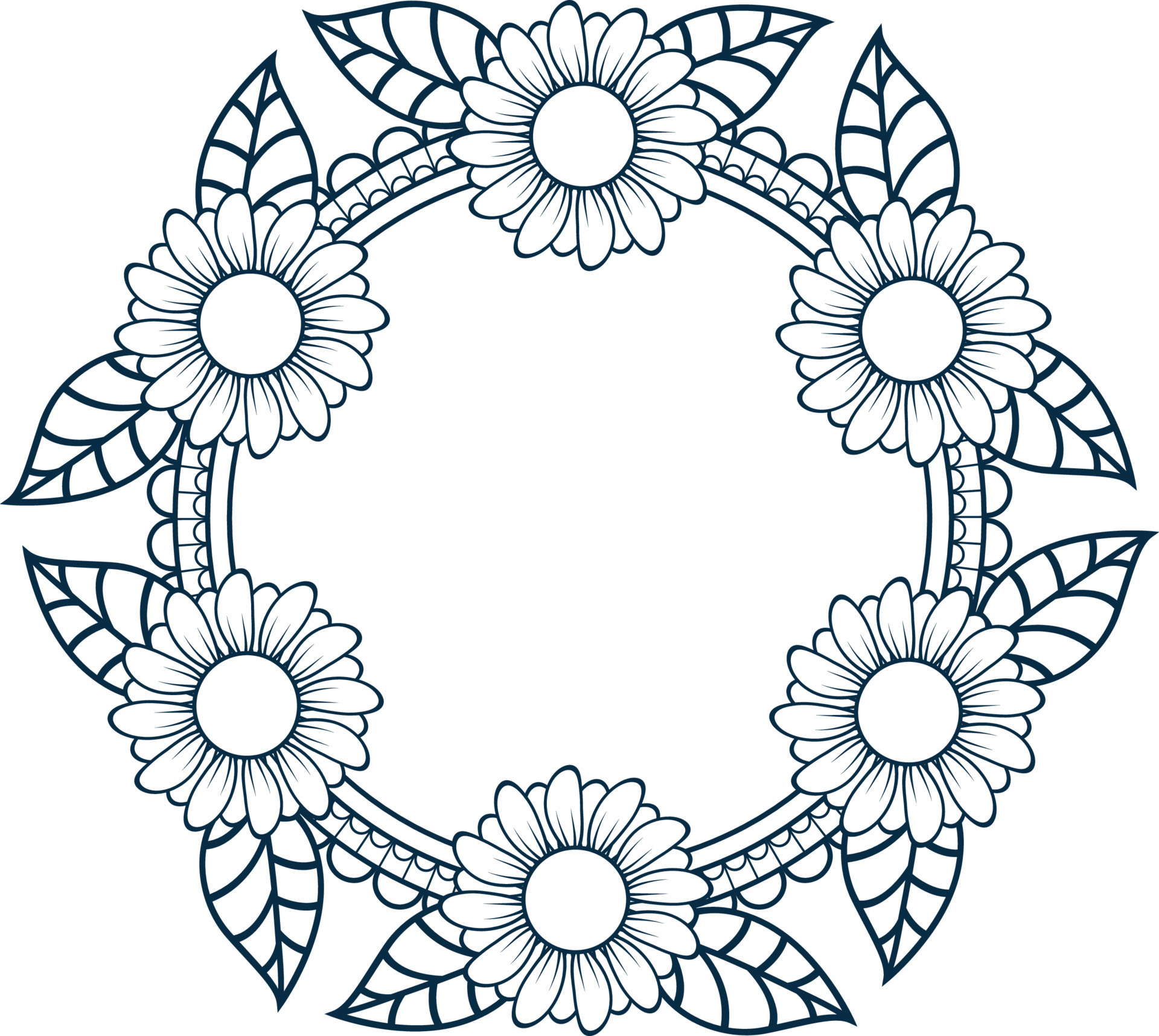 mandala circle frame coloring page, 11258093 Vector Art at Vecteezy