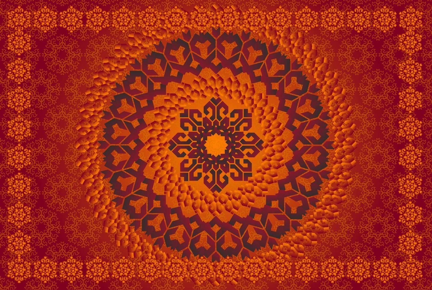 Background with Mandala ornament, round indian pattern, muslim pattern vector