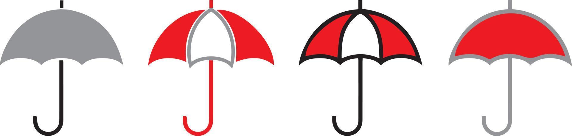 Umbrella vector icons isolated on white background. Parasol simple black vector icon. Rain, weather, meteorology sign.