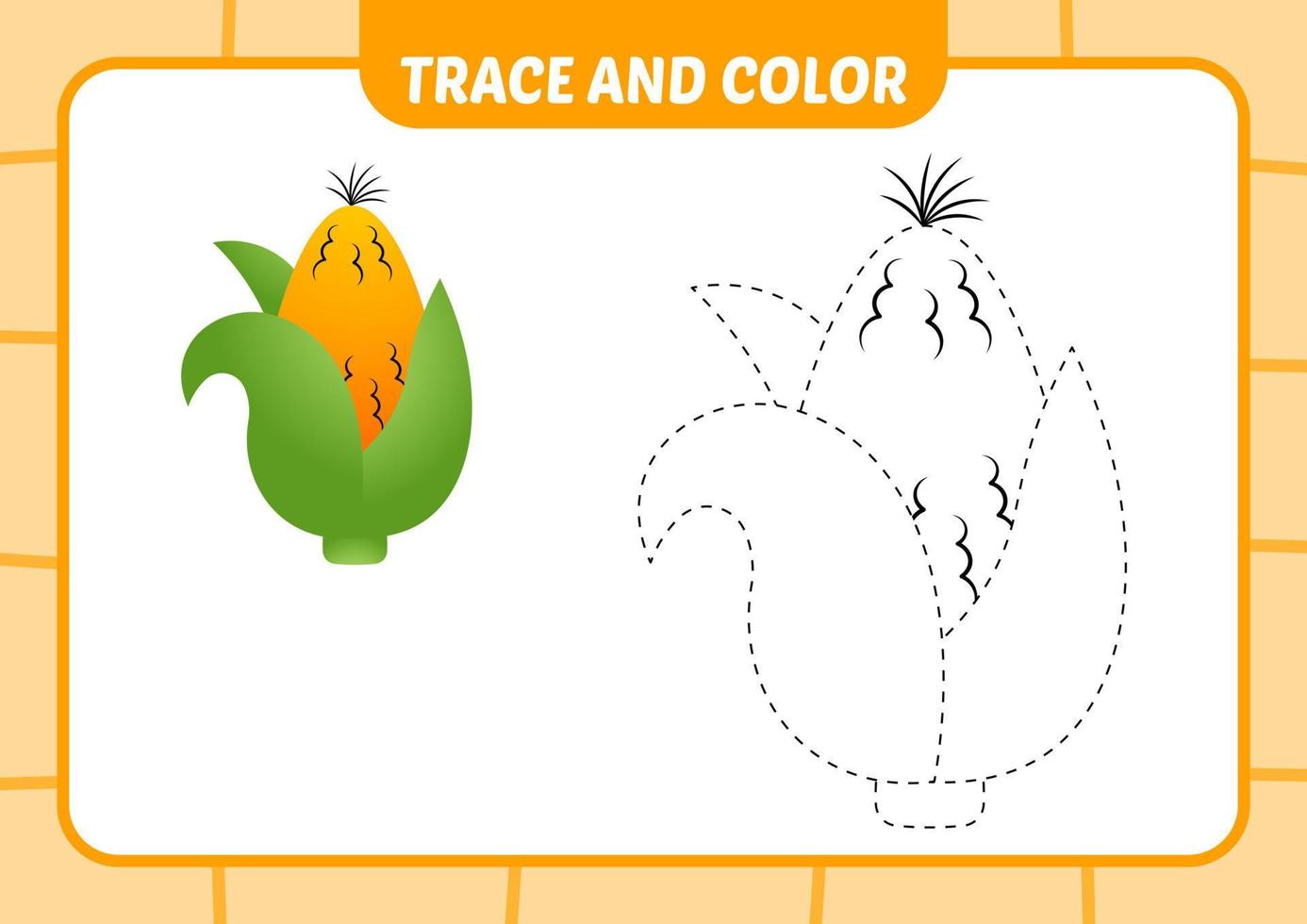 trace and color for kids, corn vector 11258584 Vector Art at Vecteezy