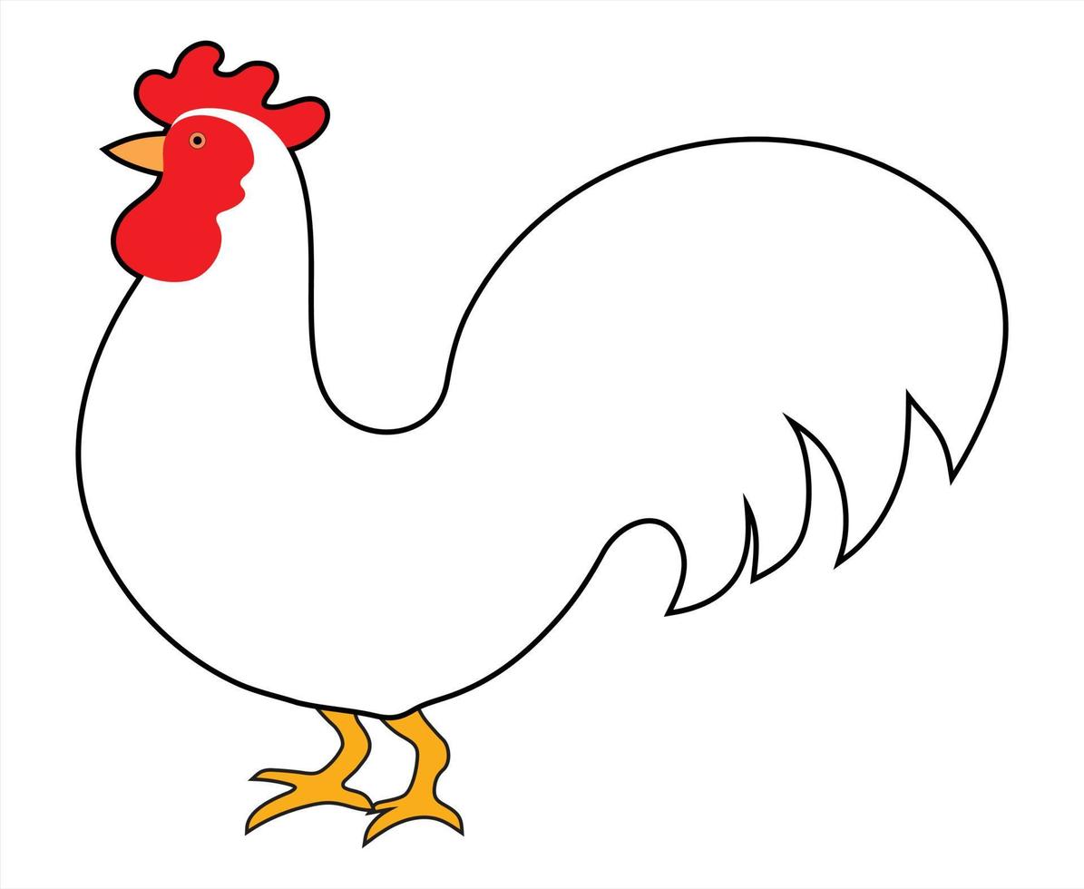 Silhouette of a white rooster vector