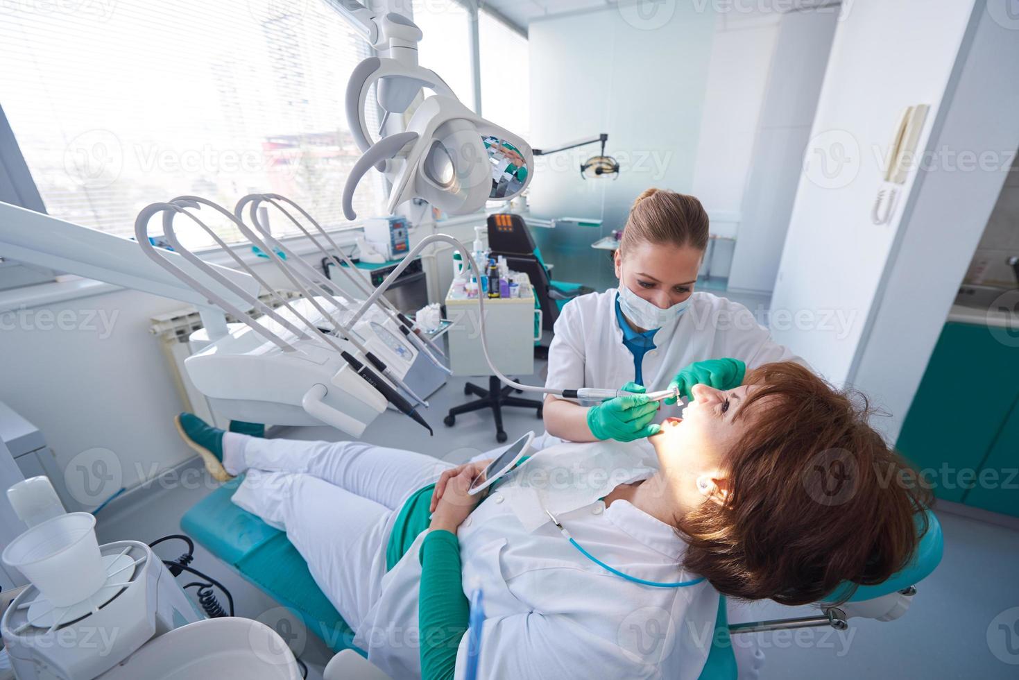 woman patient at the dentist photo