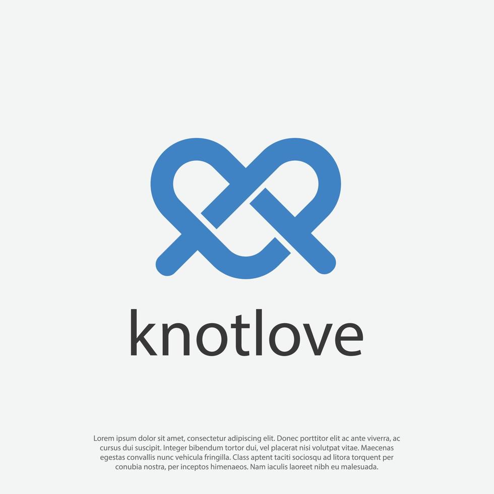 dead square knots love shape concept sign logo vector