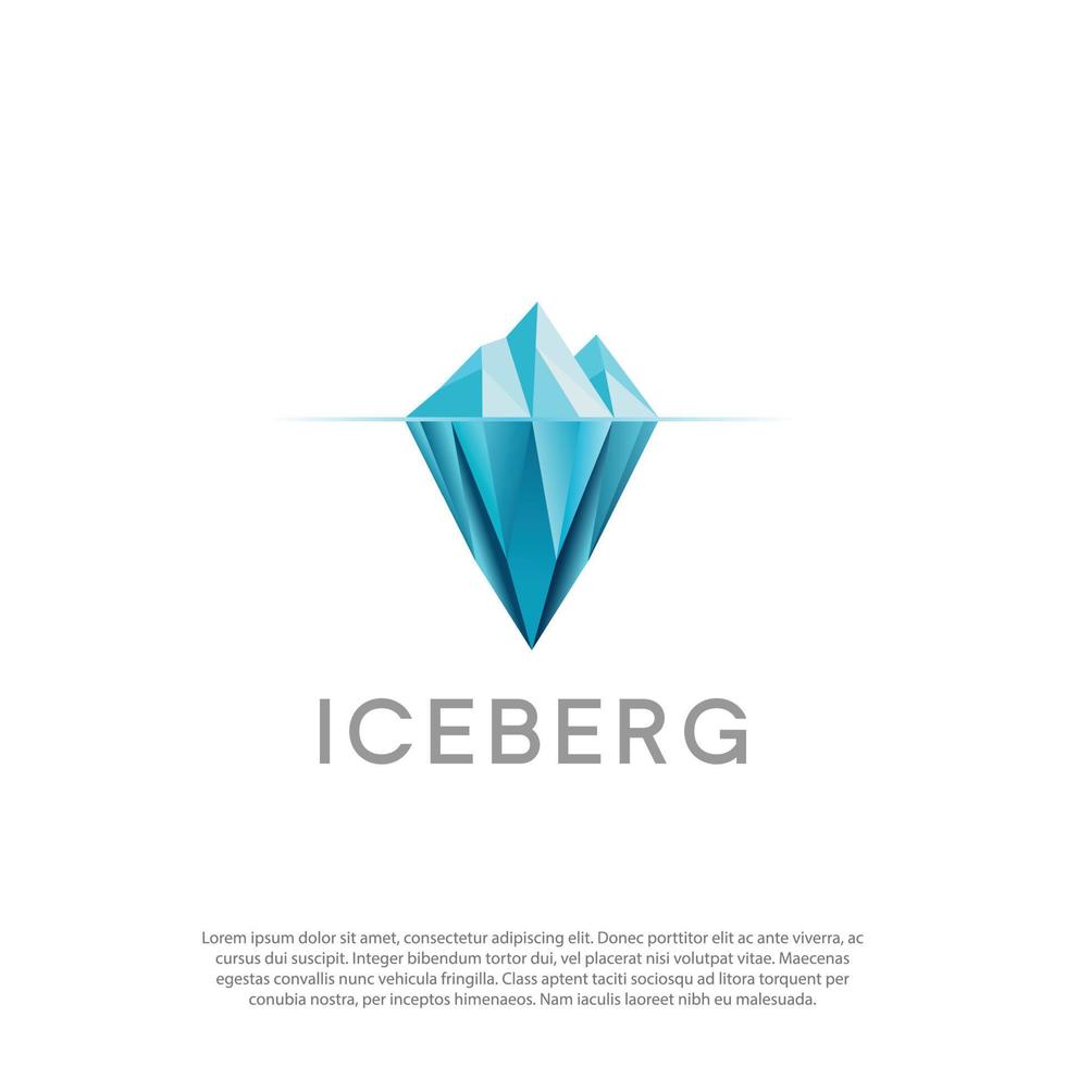 iceberg vector de logotipo de diseño poligonal geométrico moderno