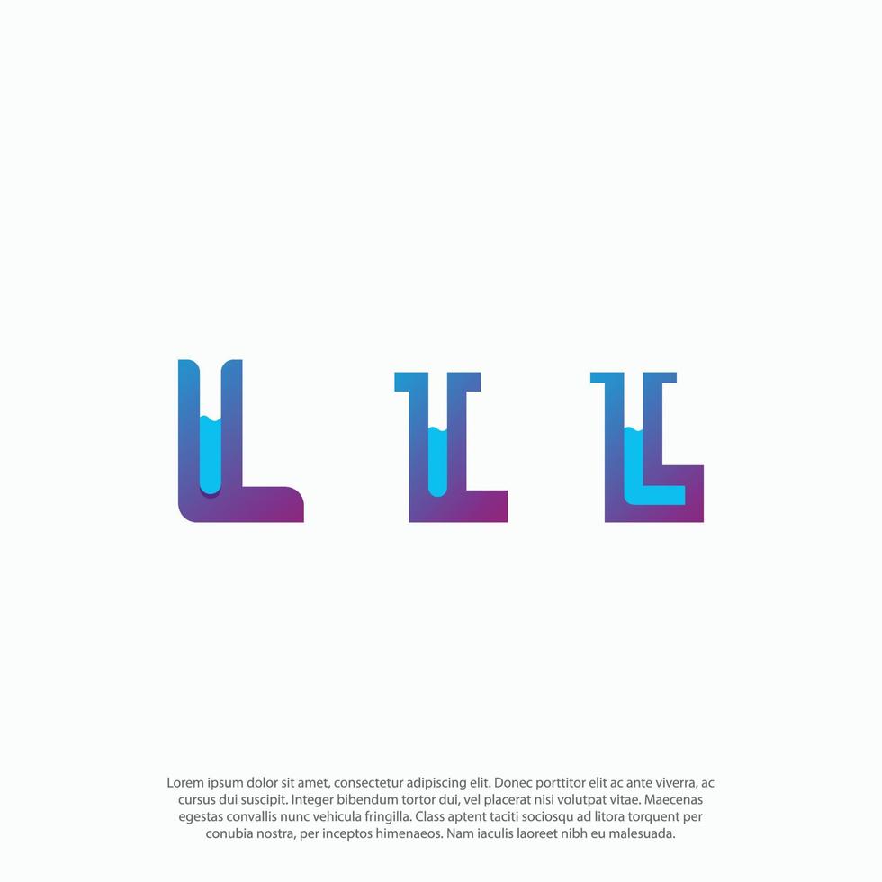 Letter L,Laboratory beaker,Science education,Chemical, Letter L as lab bottle Logotype vector