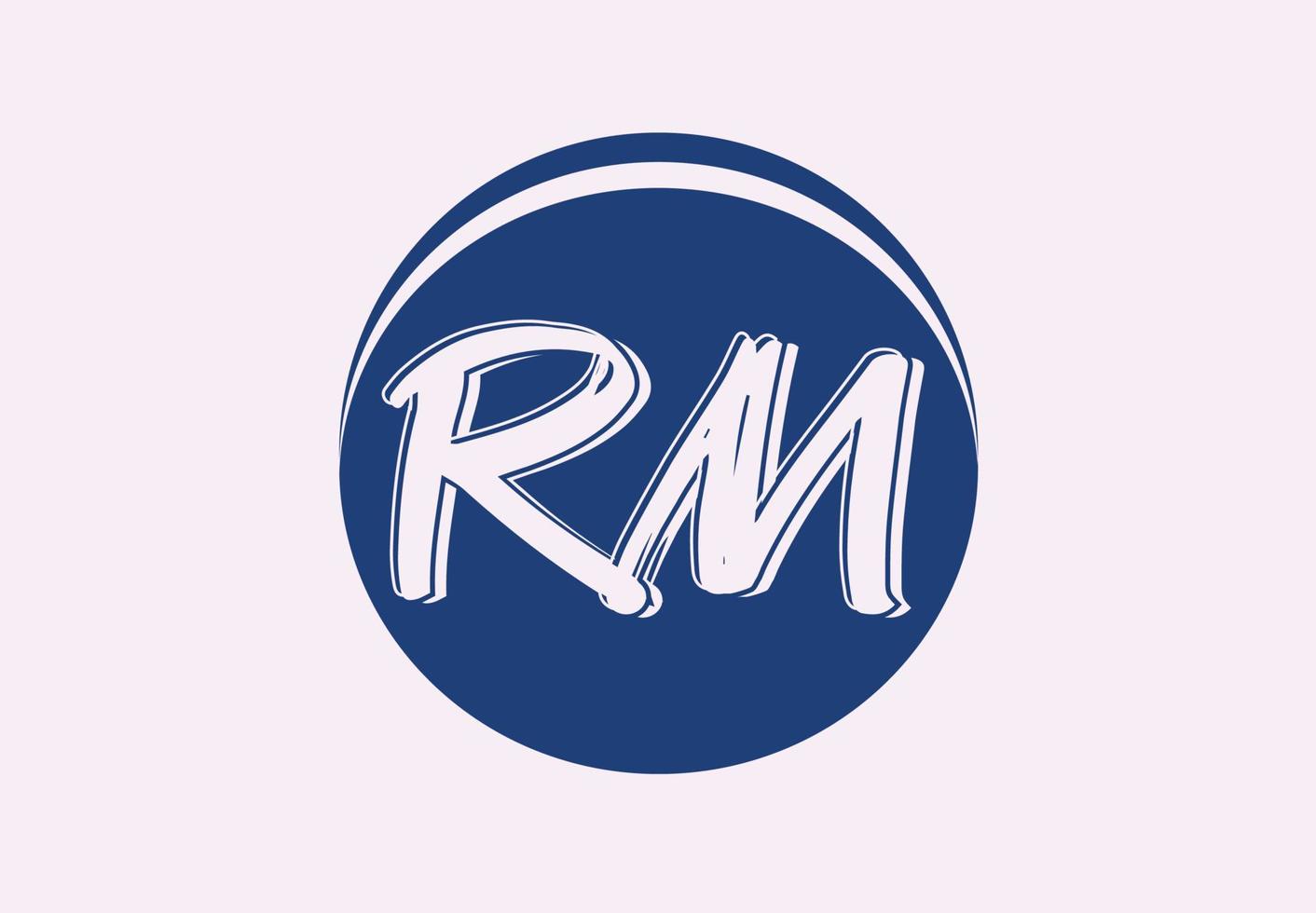 plantilla de diseño de logotipo e icono de letra rm vector