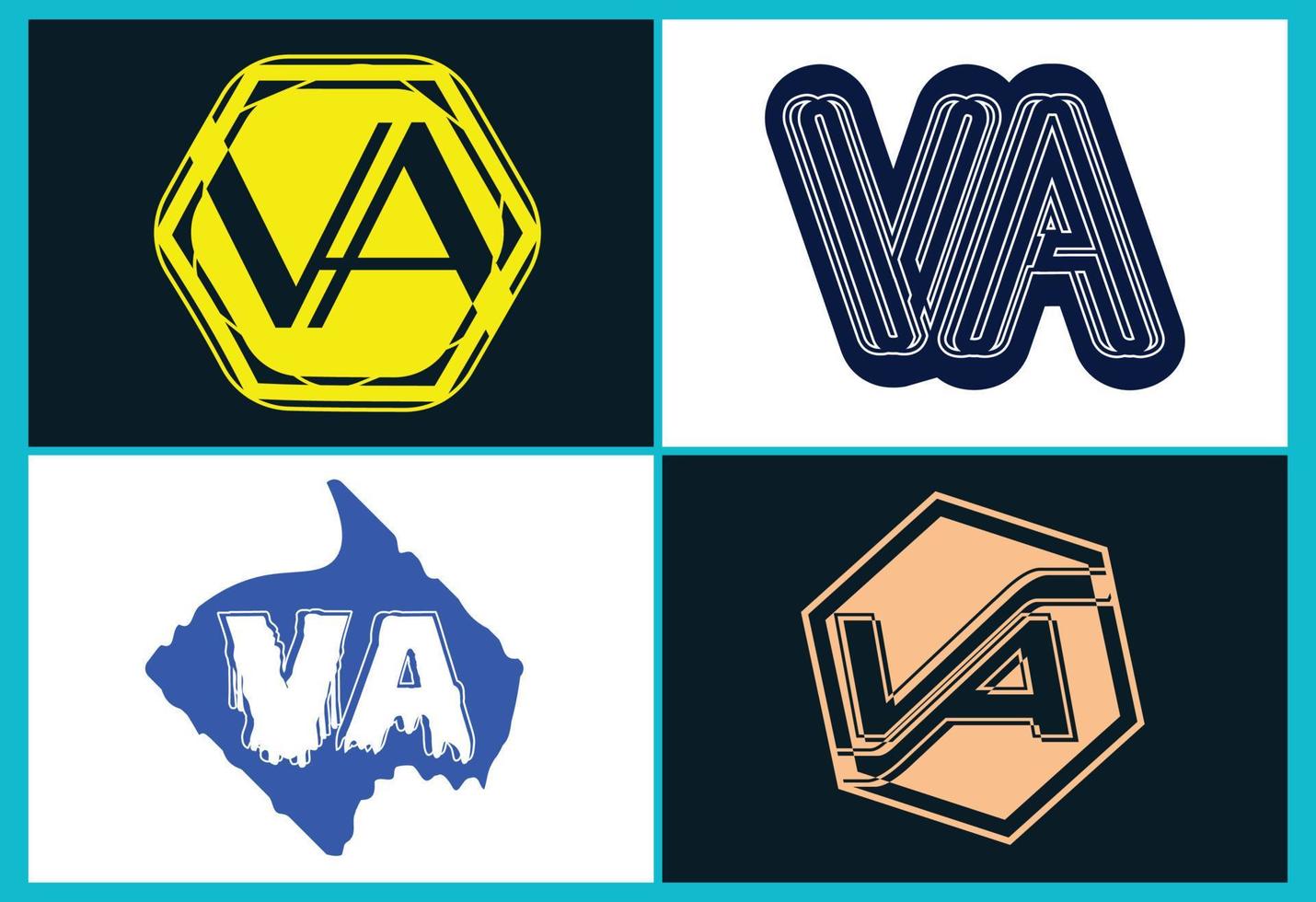 VA letter logo and icon design template vector