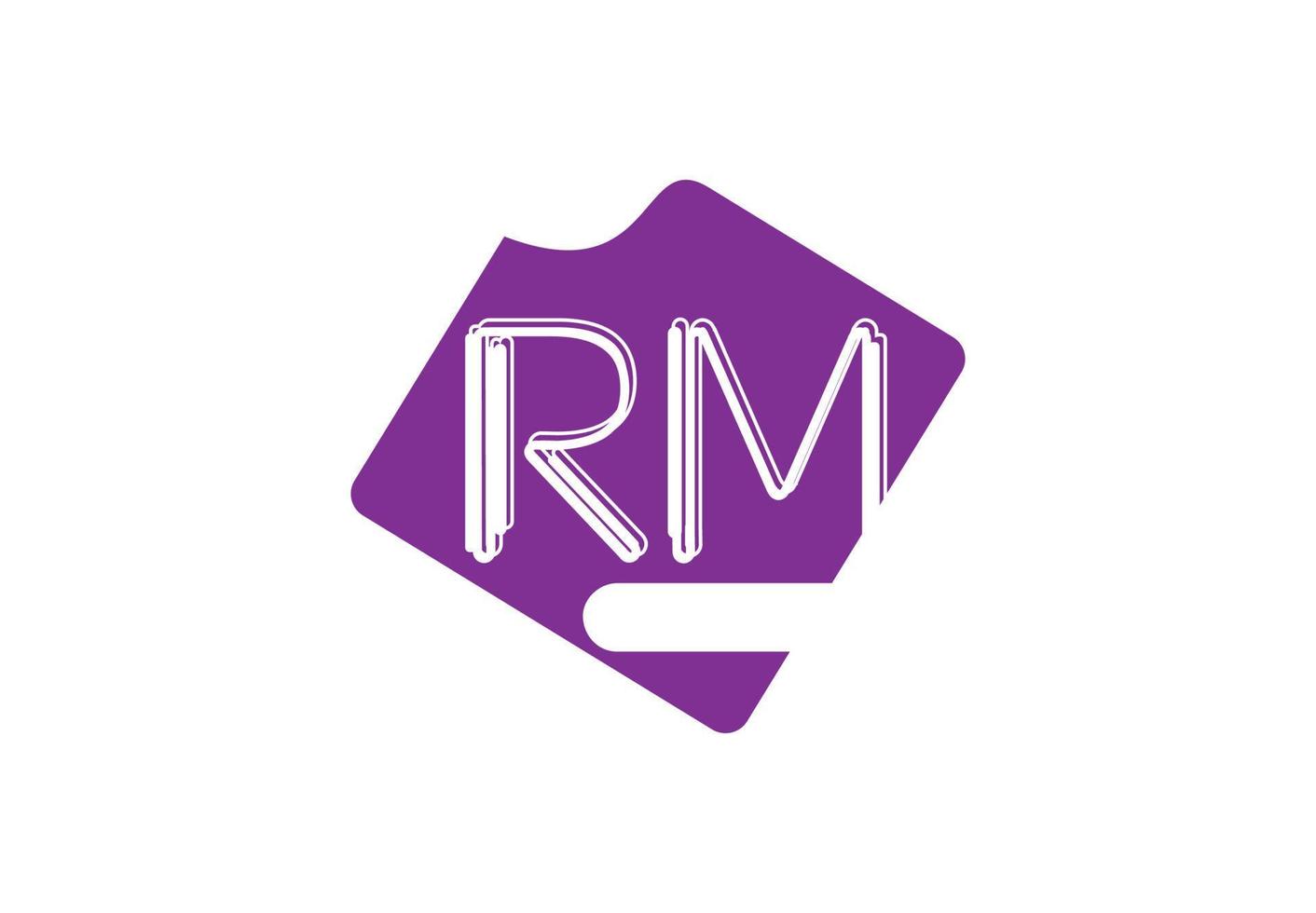 plantilla de diseño de logotipo e icono de letra rm vector