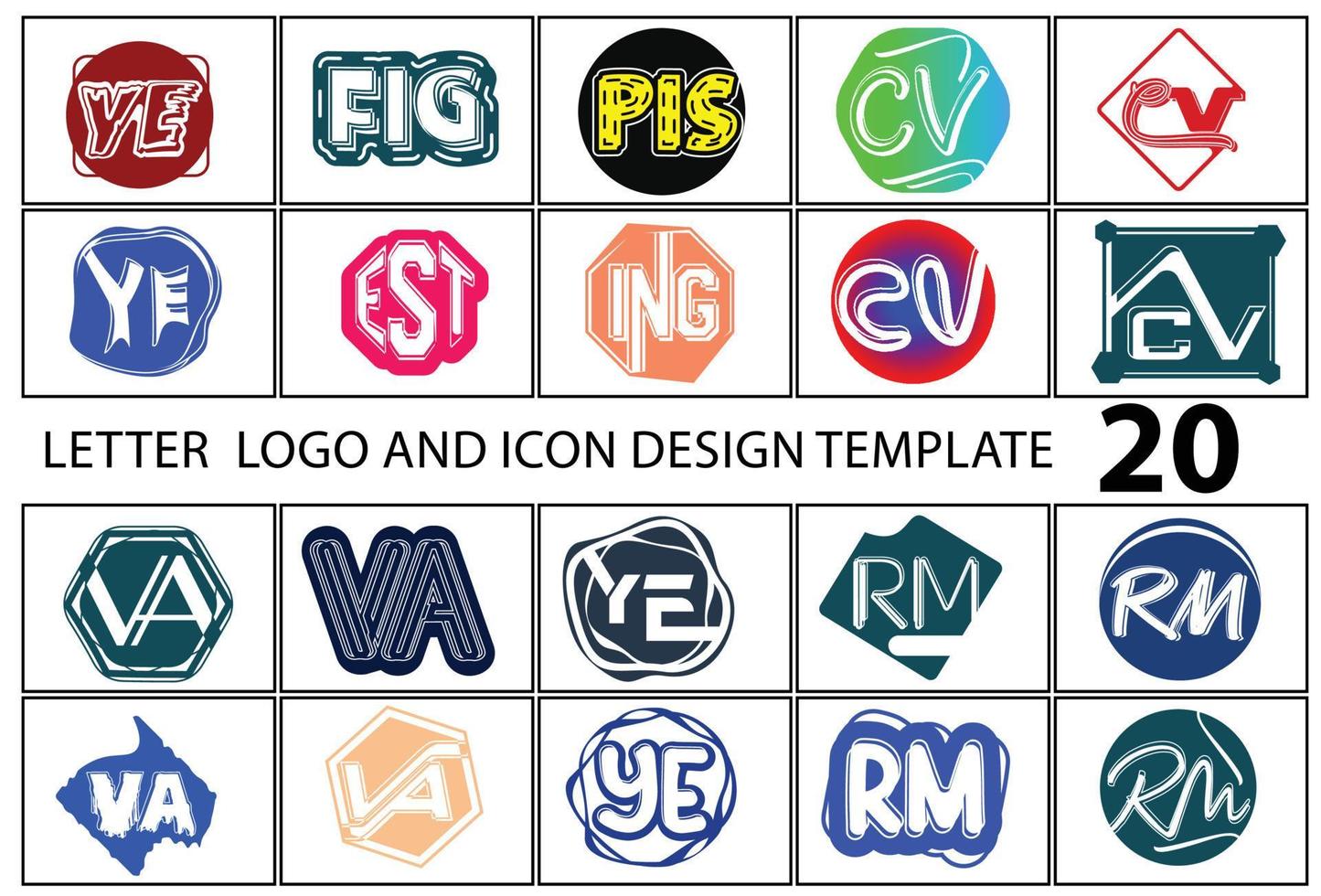 Letter logo and icon design template bundle vector