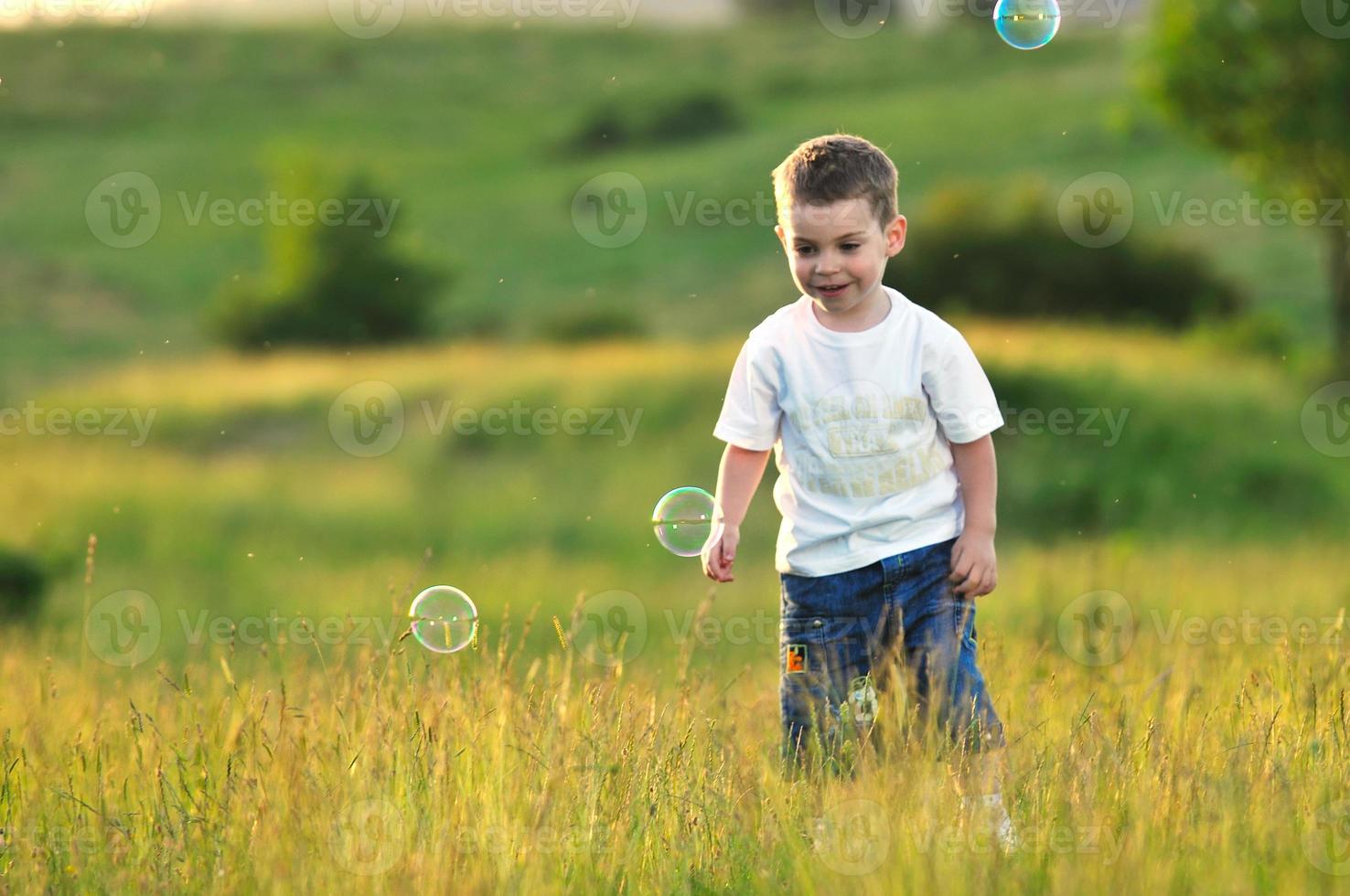 Child and bubbles photo