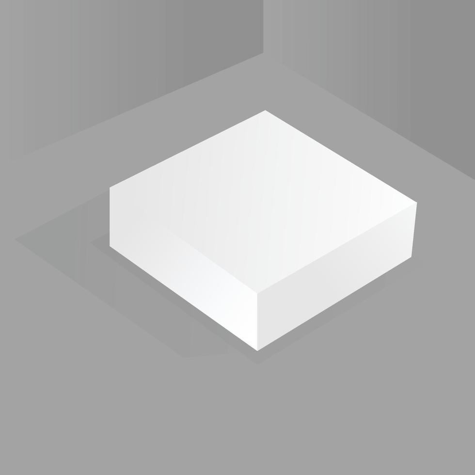 fondo gris aislado de maqueta de caja blanca con sombra vector