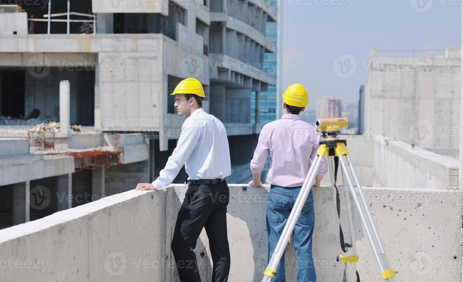 Team of architects on construciton site photo