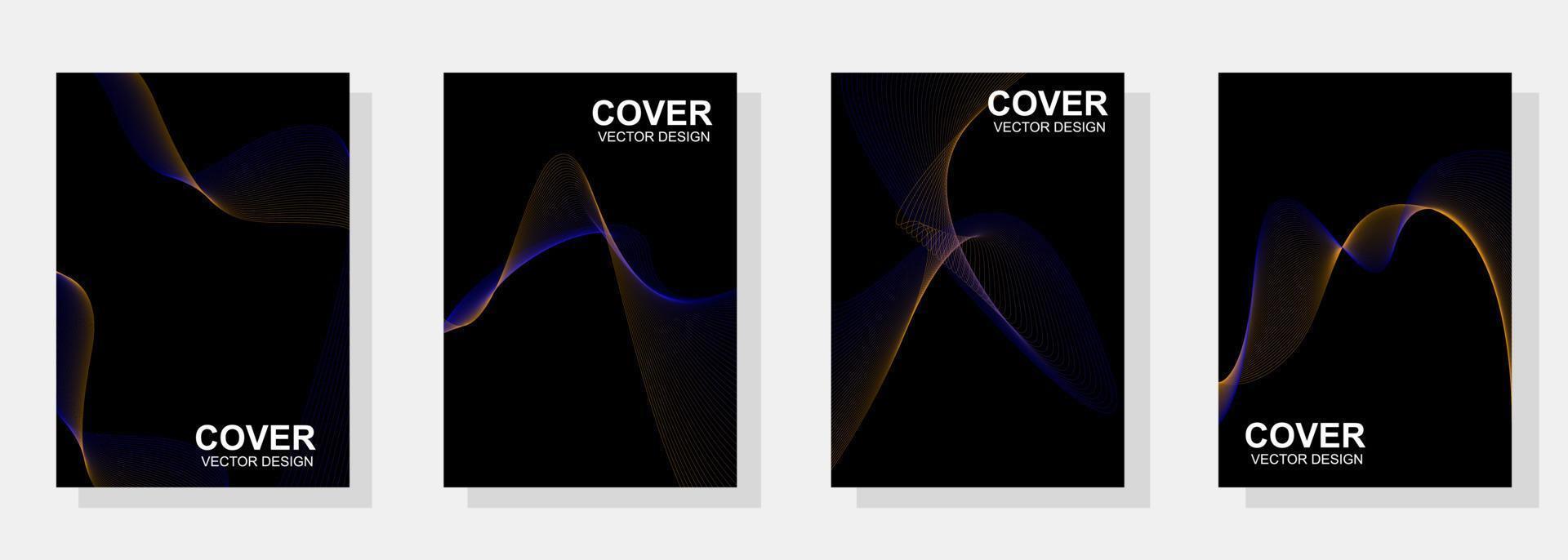 minimalist cover design, colorful abstract lines on black background vector