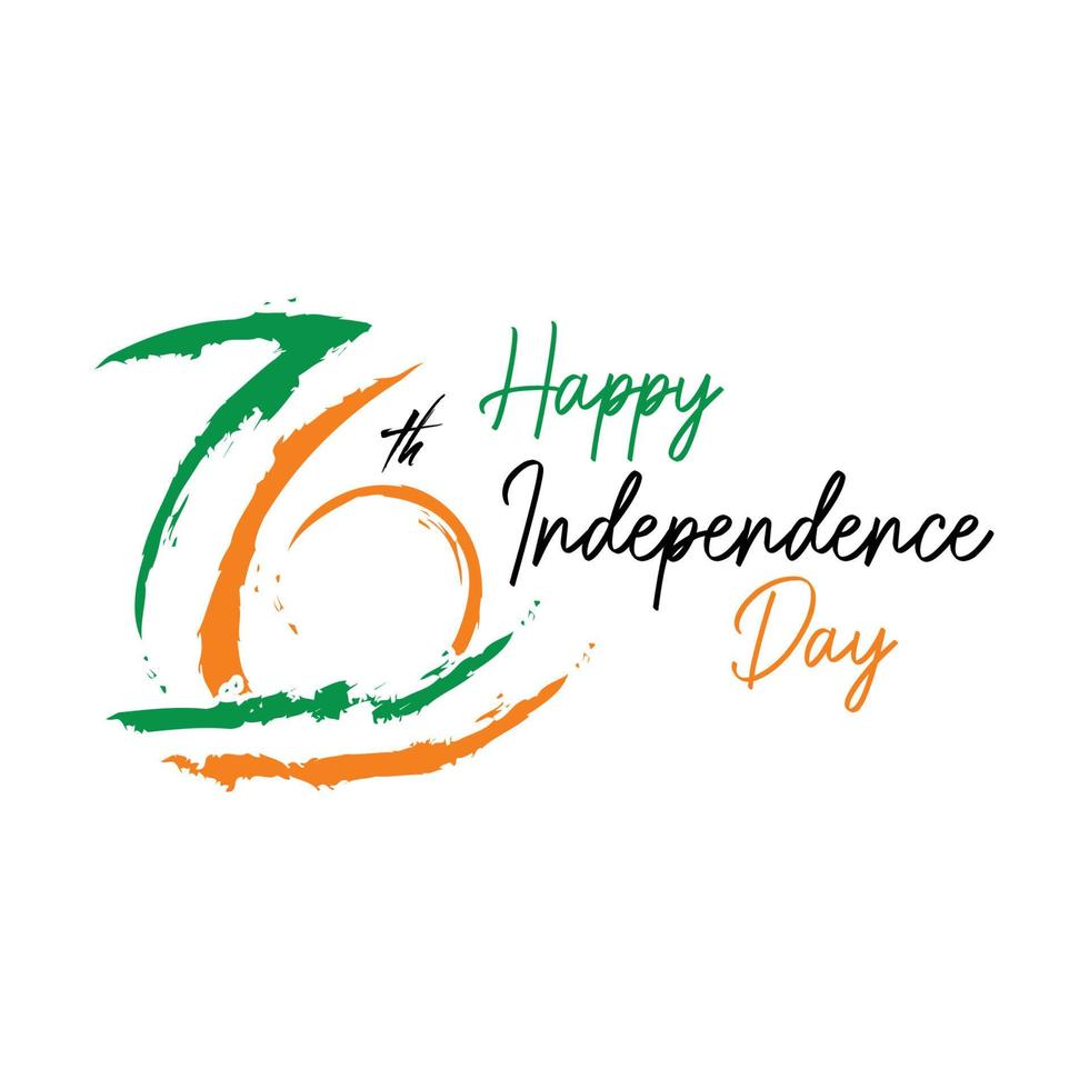 Seventy six 76 years of indian independence day vector design