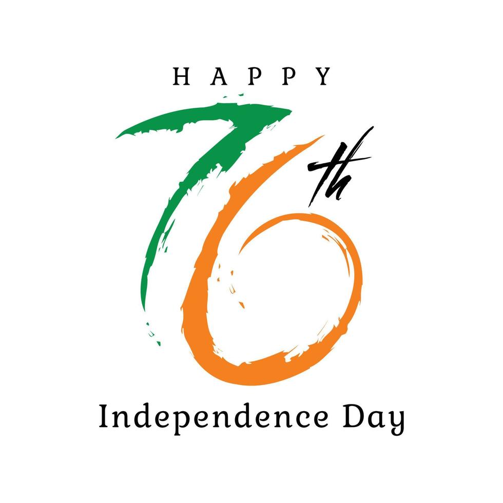 Seventy six 76 years of indian independence day vector design