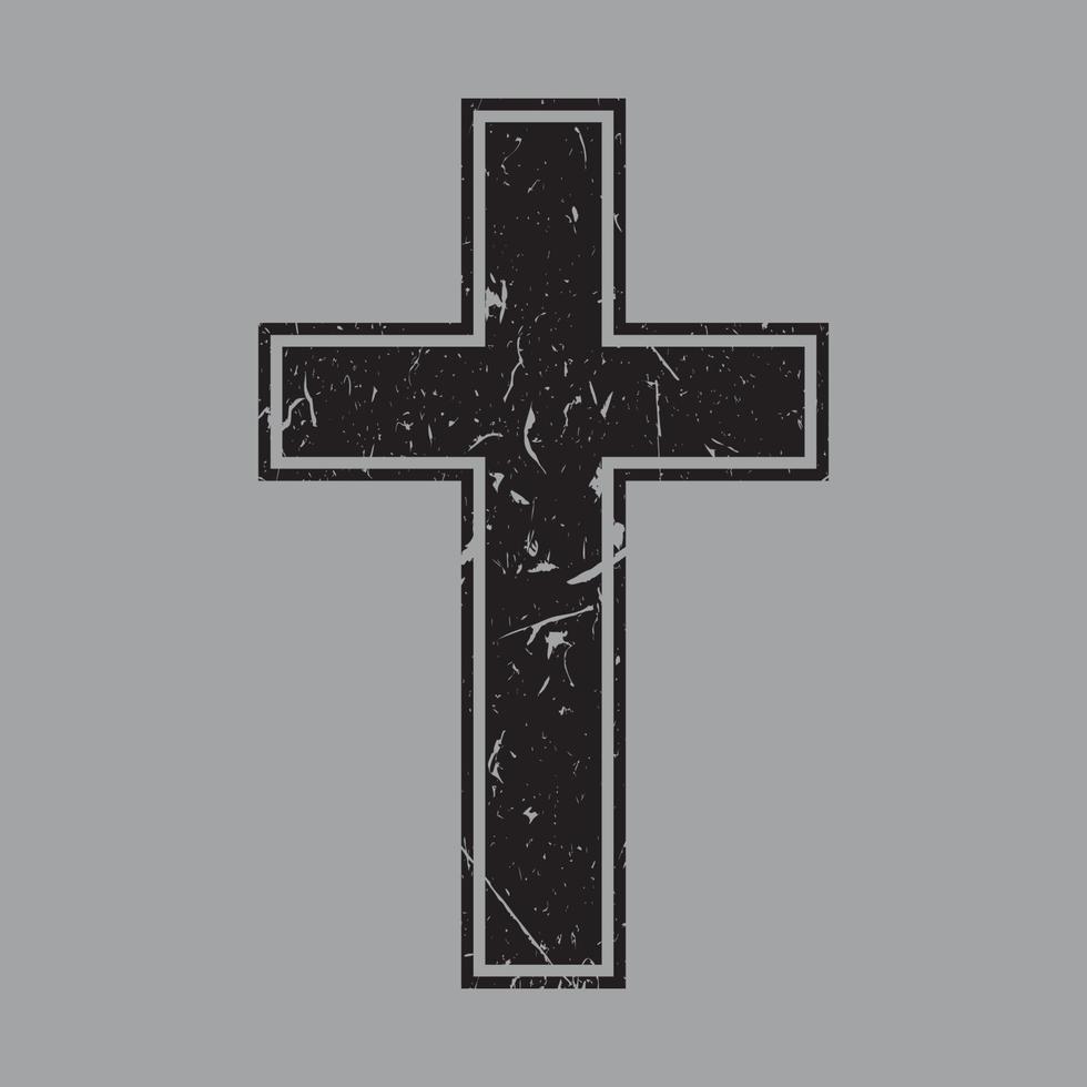 Distressed Cross - Christian Christ T shirt Design Vector