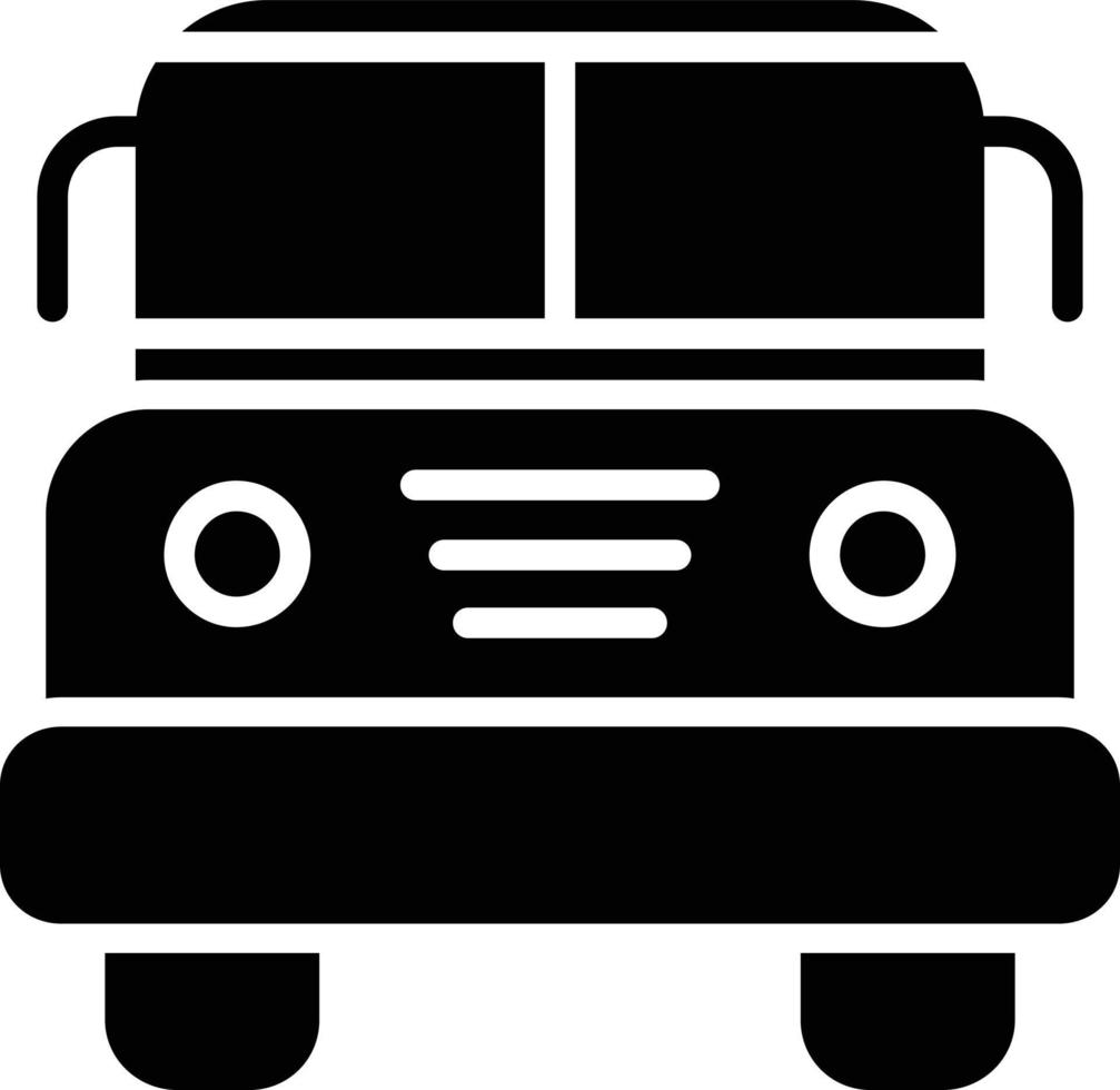 icono de glifo de autobús escolar vector