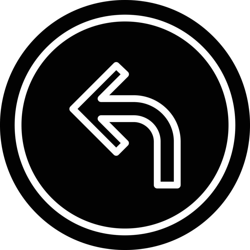Turn Left Arrow Glyph Icon vector