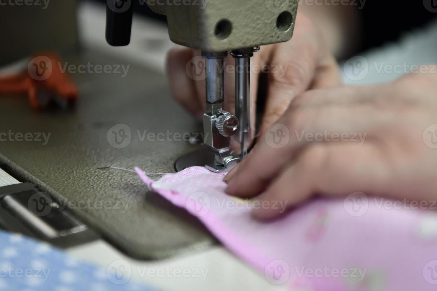 Homemade Manufacturing Of Protective Trendy Medical Face Mask photo