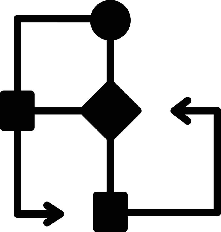 icono de glifo de diagrama de flujo vector