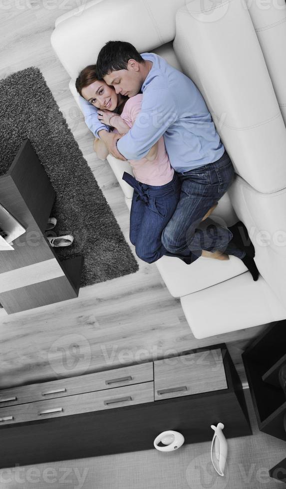 couple relaxing at home photo