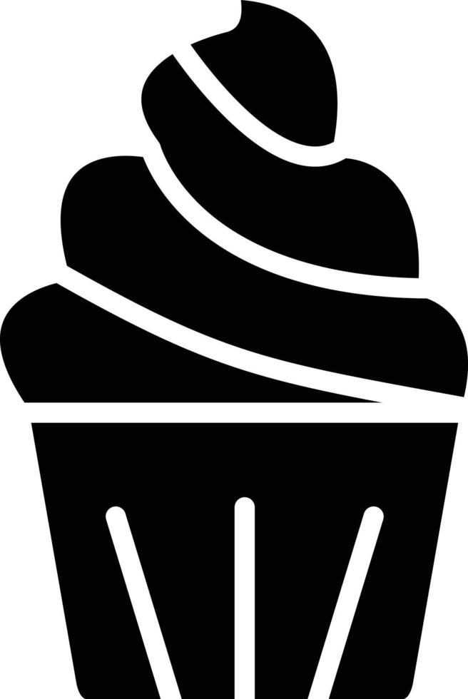 icono de glifo de cupcake vector