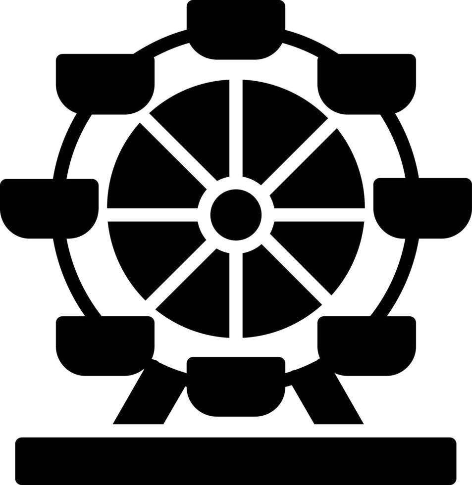 icono de glifo de rueda de la fortuna vector