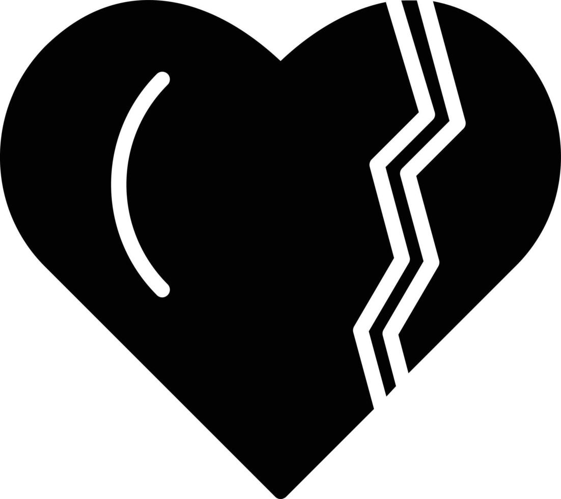 Heartbroken Glyph Icon vector