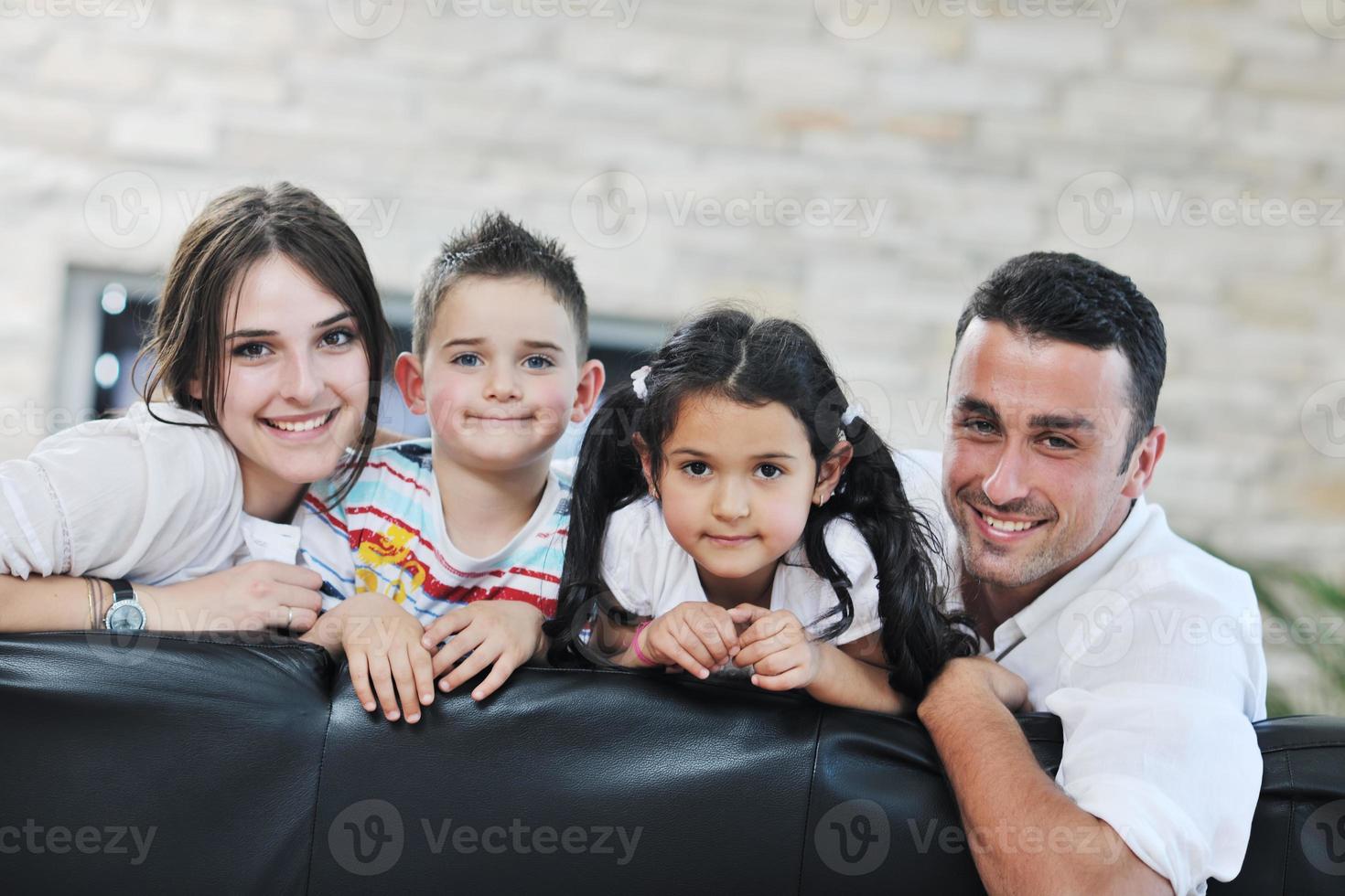 young family at home photo