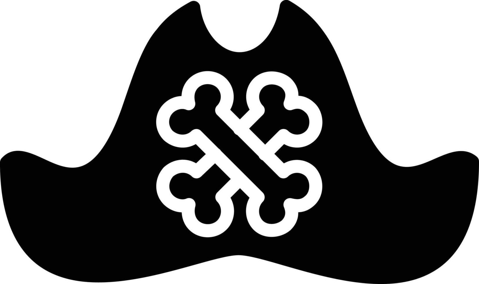 Pirate Hat Glyph Icon vector