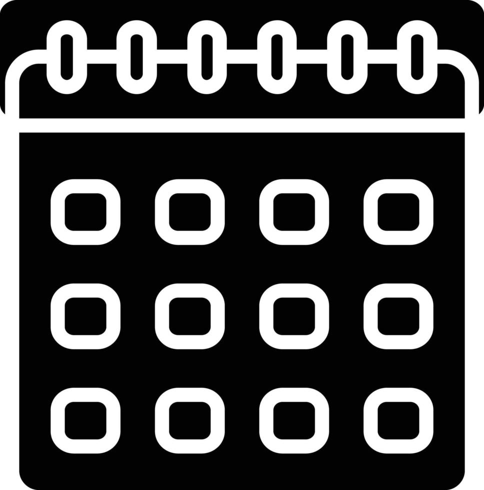 Calander Glyph Icon vector