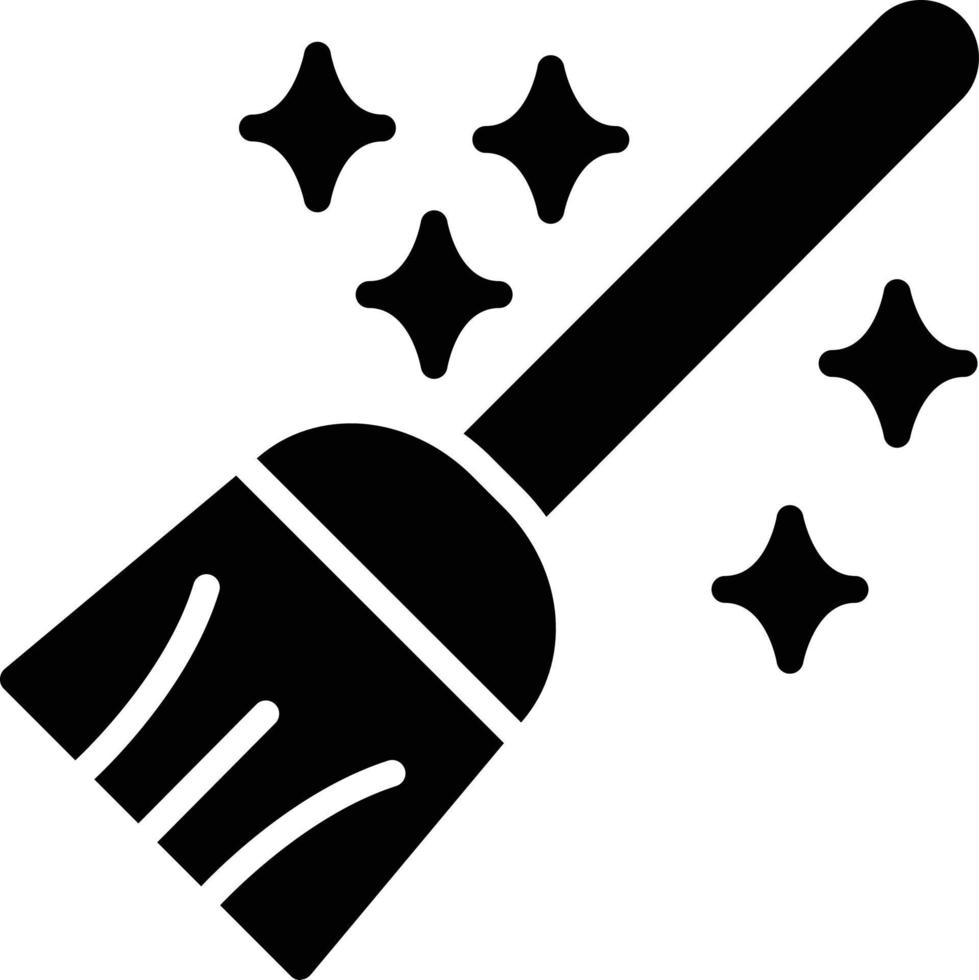Broom Glyph Icon vector
