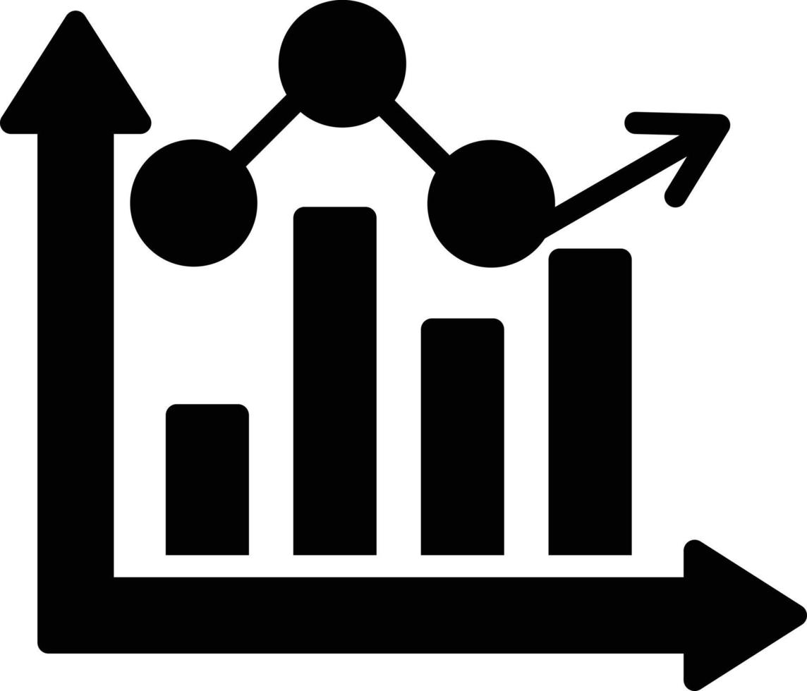 Bar Graph Glyph Icon vector