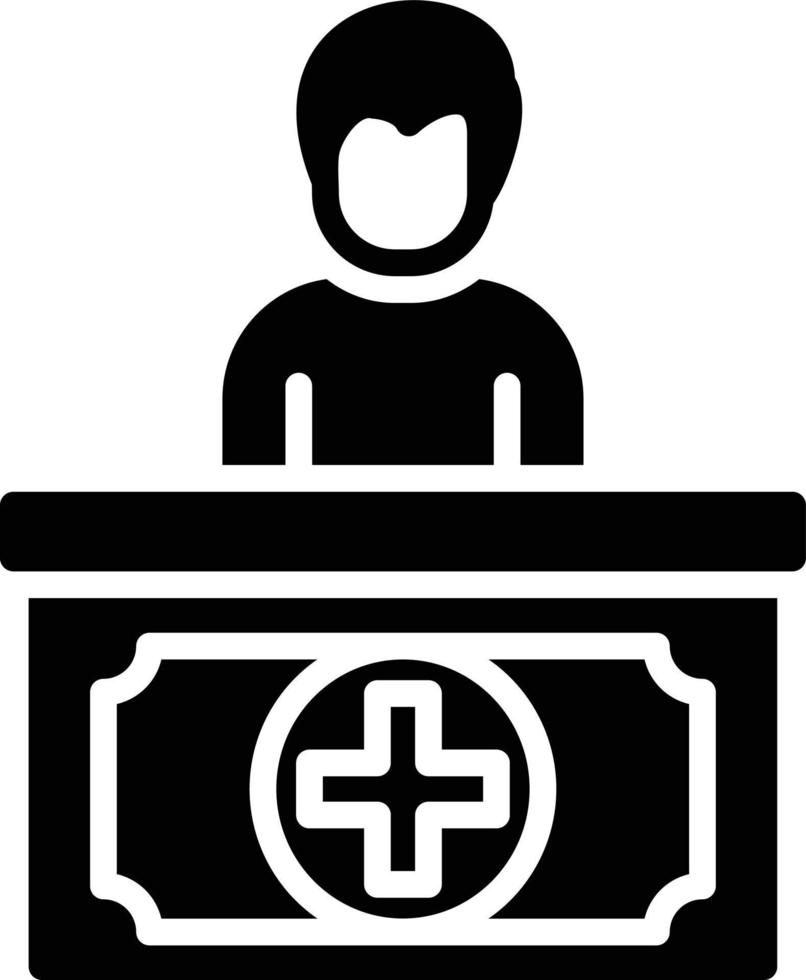 Medical Reception Glyph Icon vector