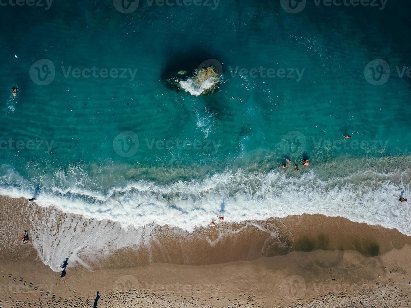 Aerial View From Flying Drone Of People Relaxing photo