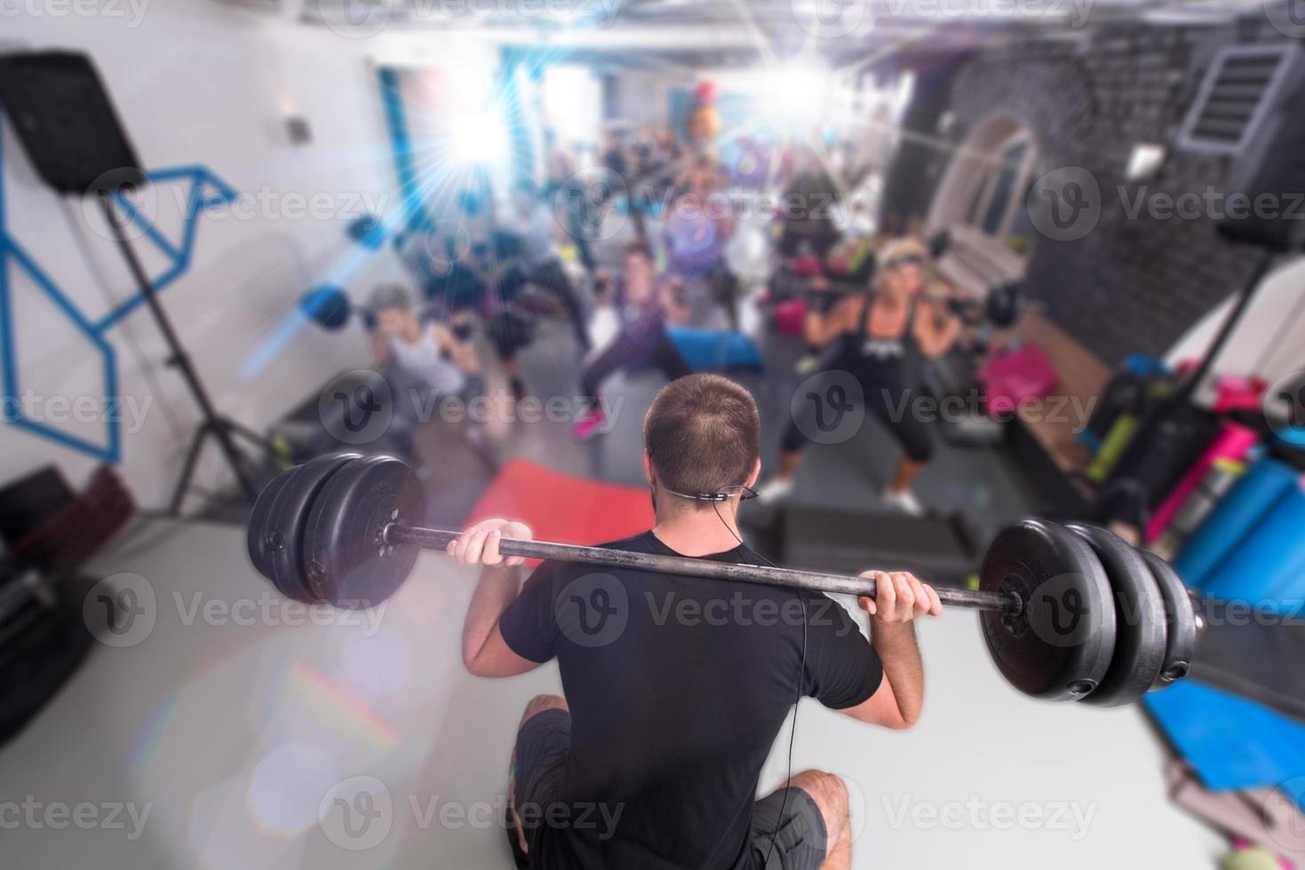 sporty women using barbells while exercises 11261368 Stock Photo at