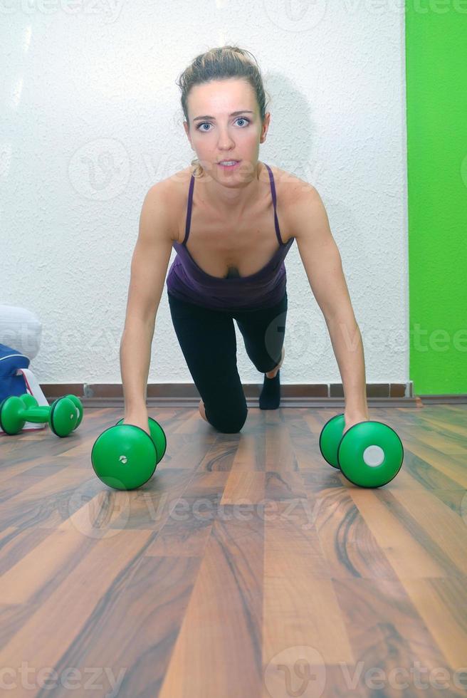 fitness training with dumbbell photo
