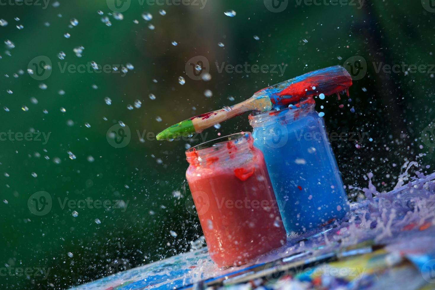 Paint and brushes photo