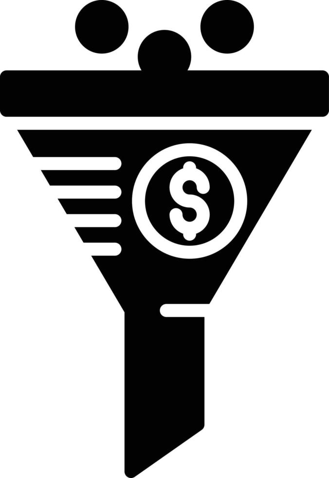 Sales Funnel Glyph Icon vector