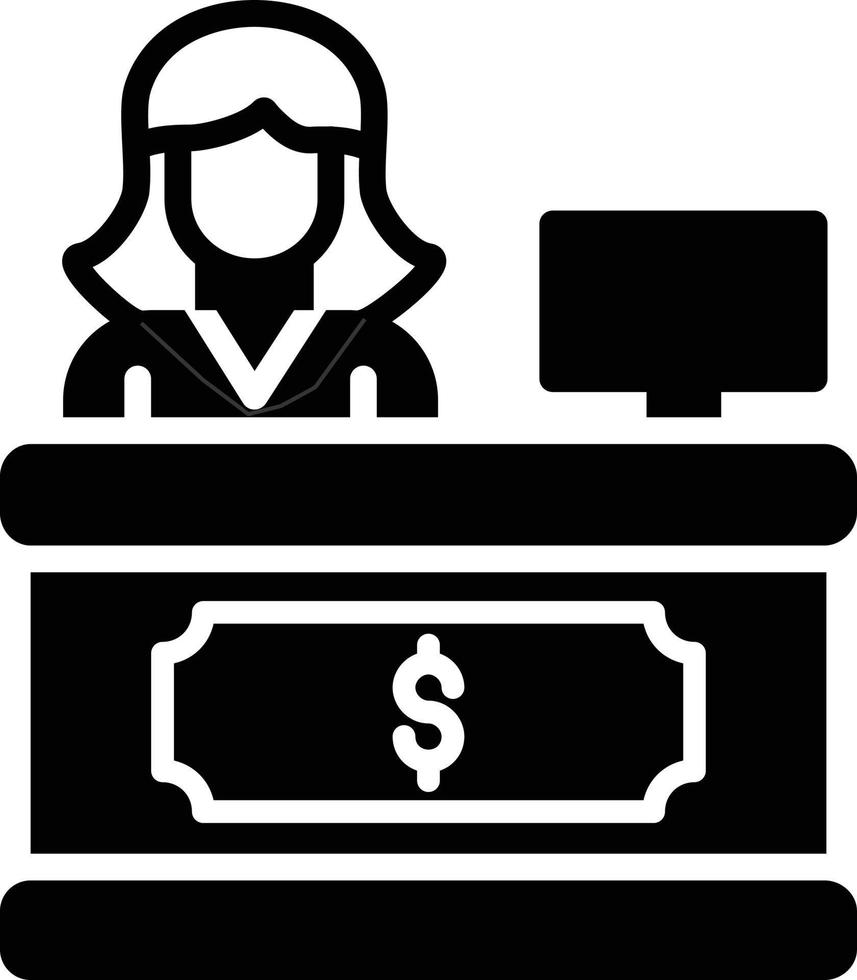 Cashier Counter Glyph Icon vector