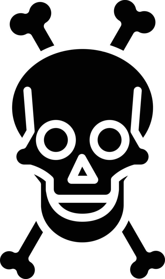 Skull And Bones Glyph Icon vector