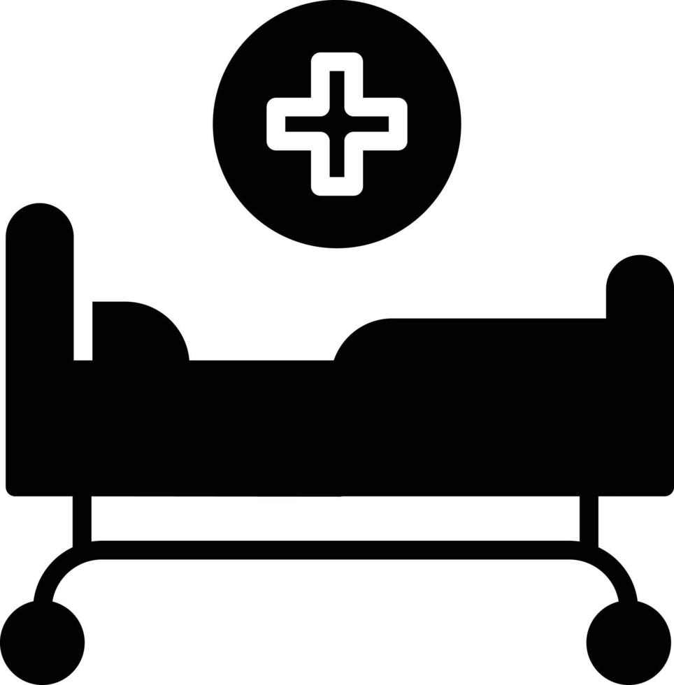 Hospital Bed Glyph Icon vector