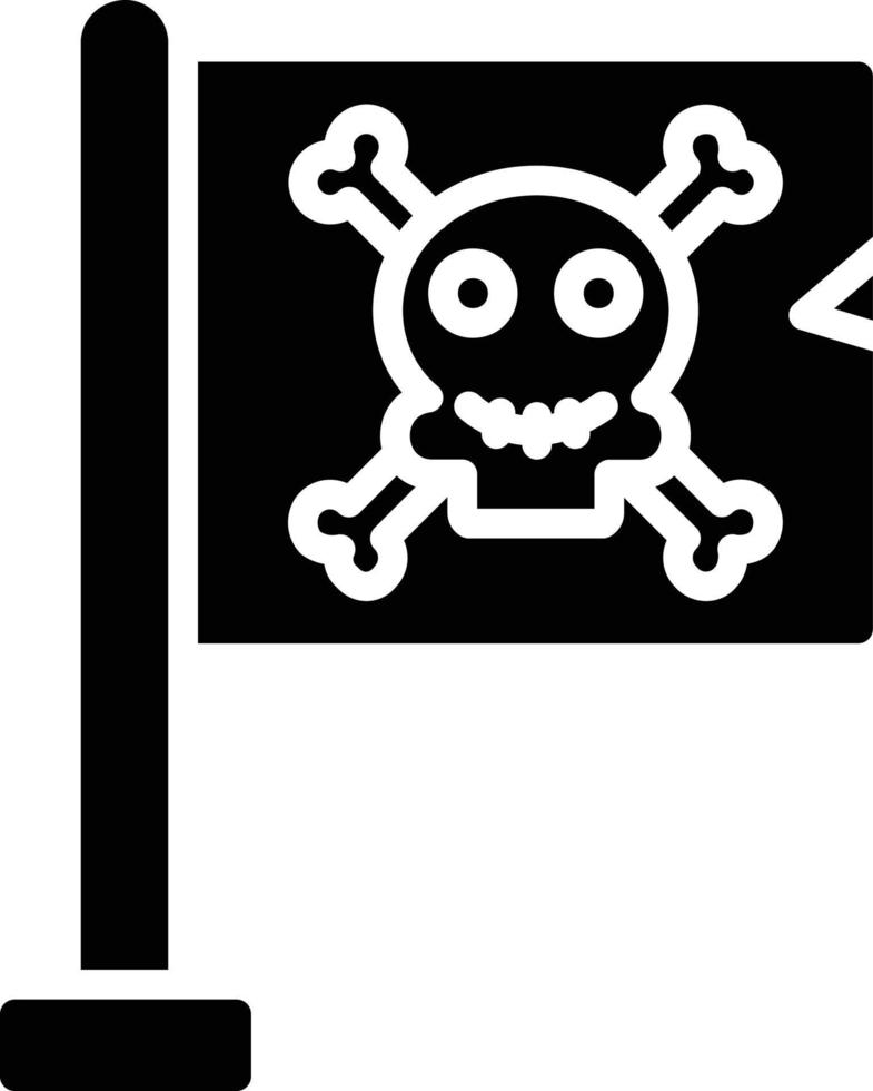Pirate Flag Glyph Icon vector