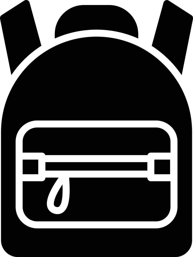 School Bag Glyph Icon vector